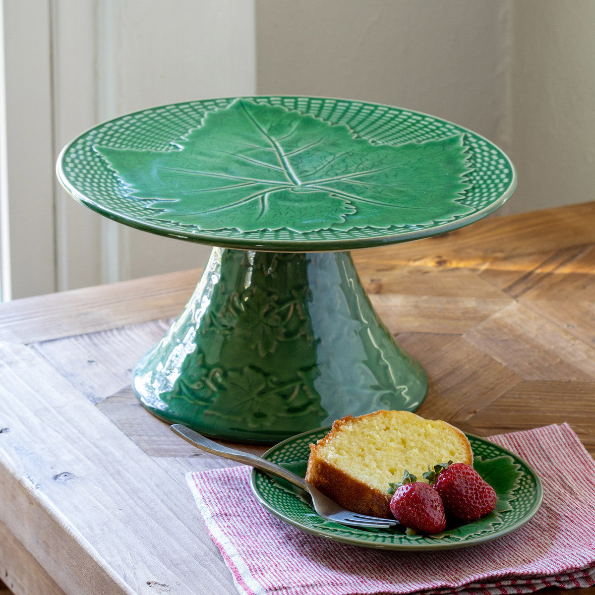 Green Glazed Cake Stand, Large