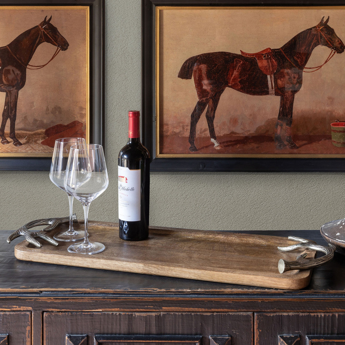 Antler Mango Wood Tray, 26" X 10"