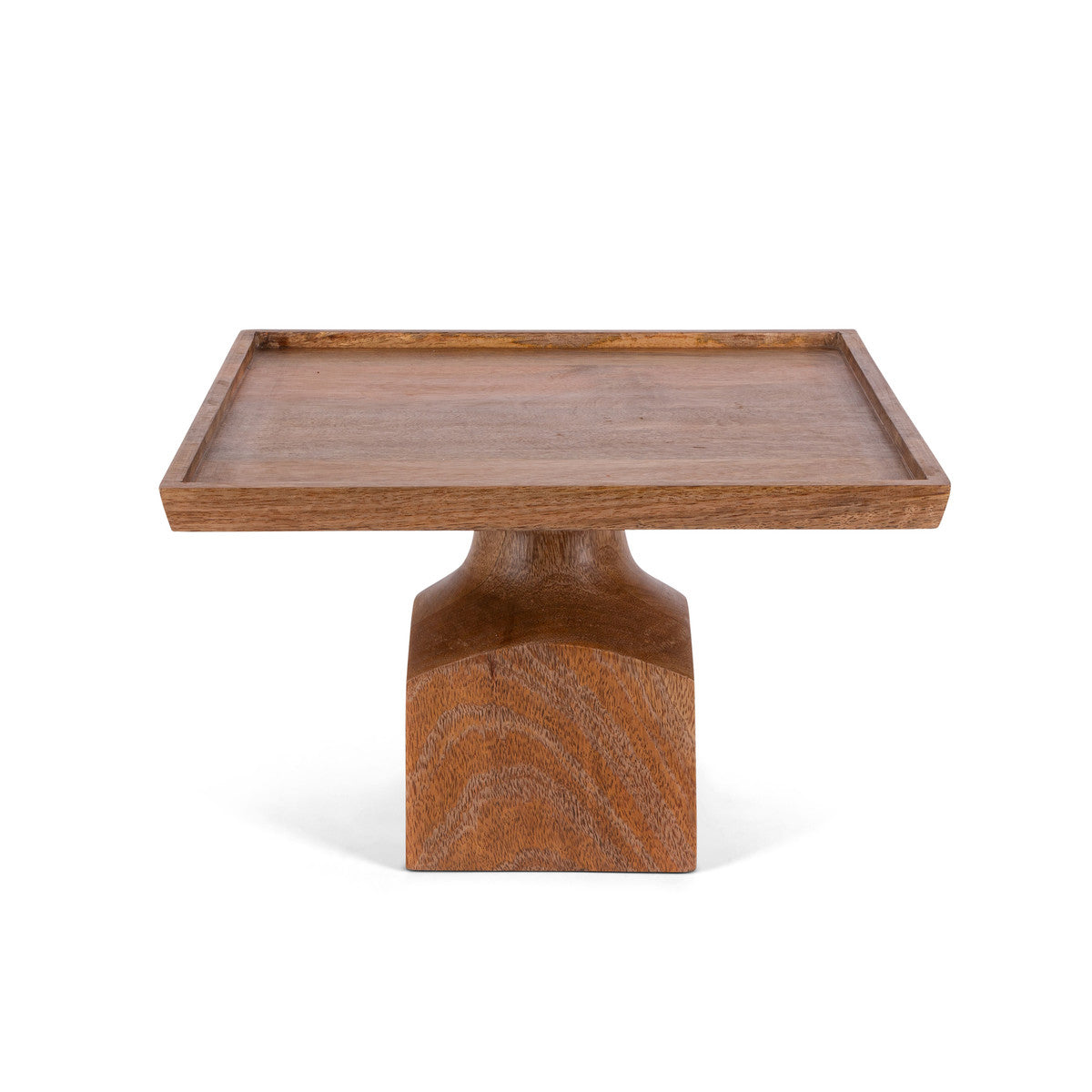 Mango Wood Square Serving Pedestal, 12"