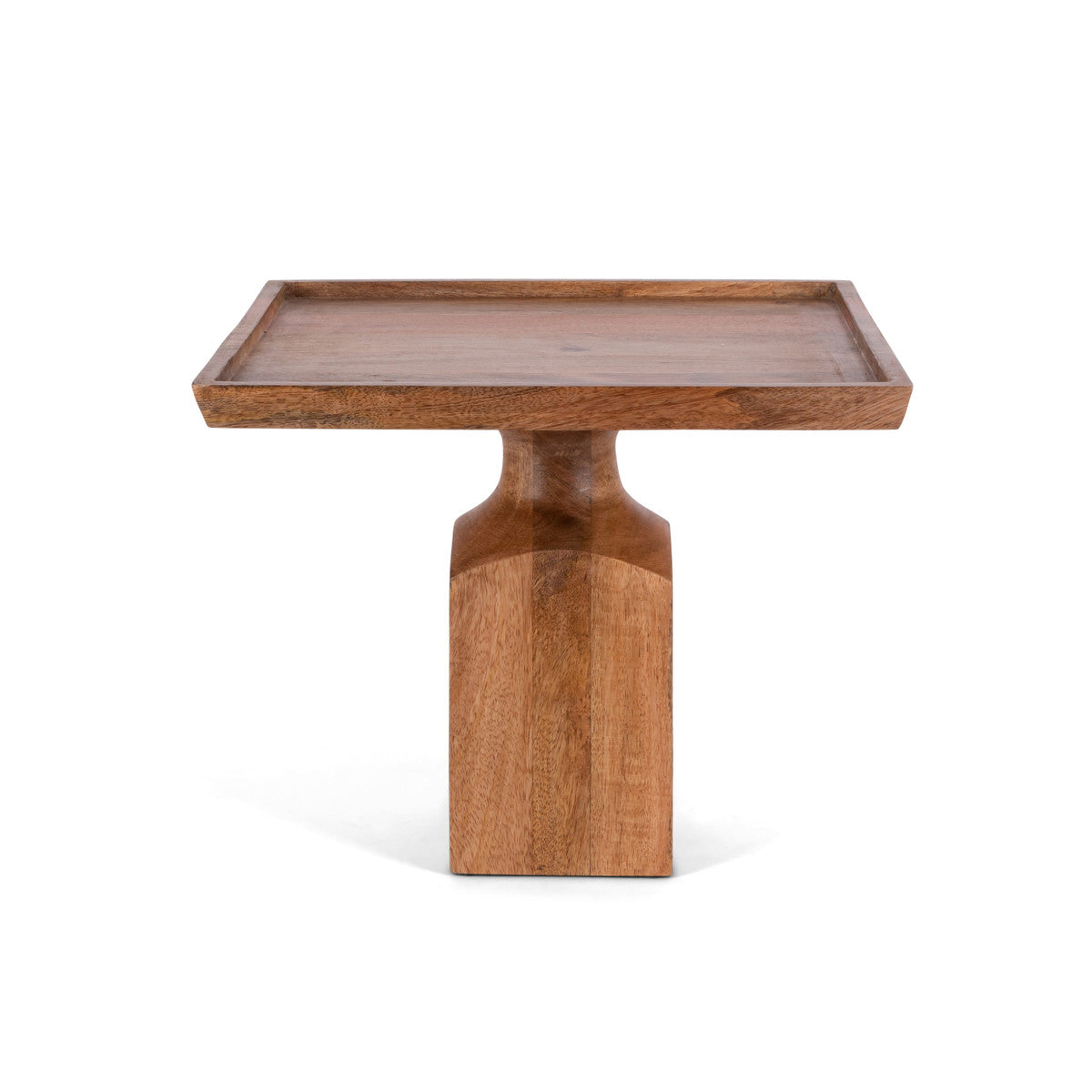 Mango Wood Square Serving Pedestal, 14"