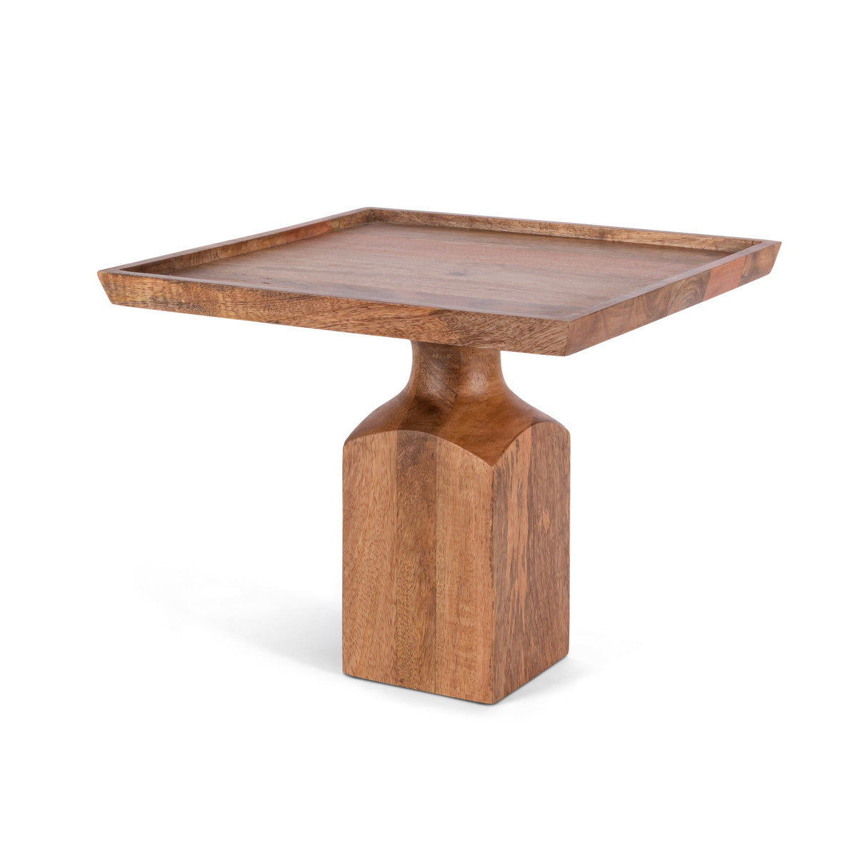 Mango Wood Square Serving Pedestal, 14"