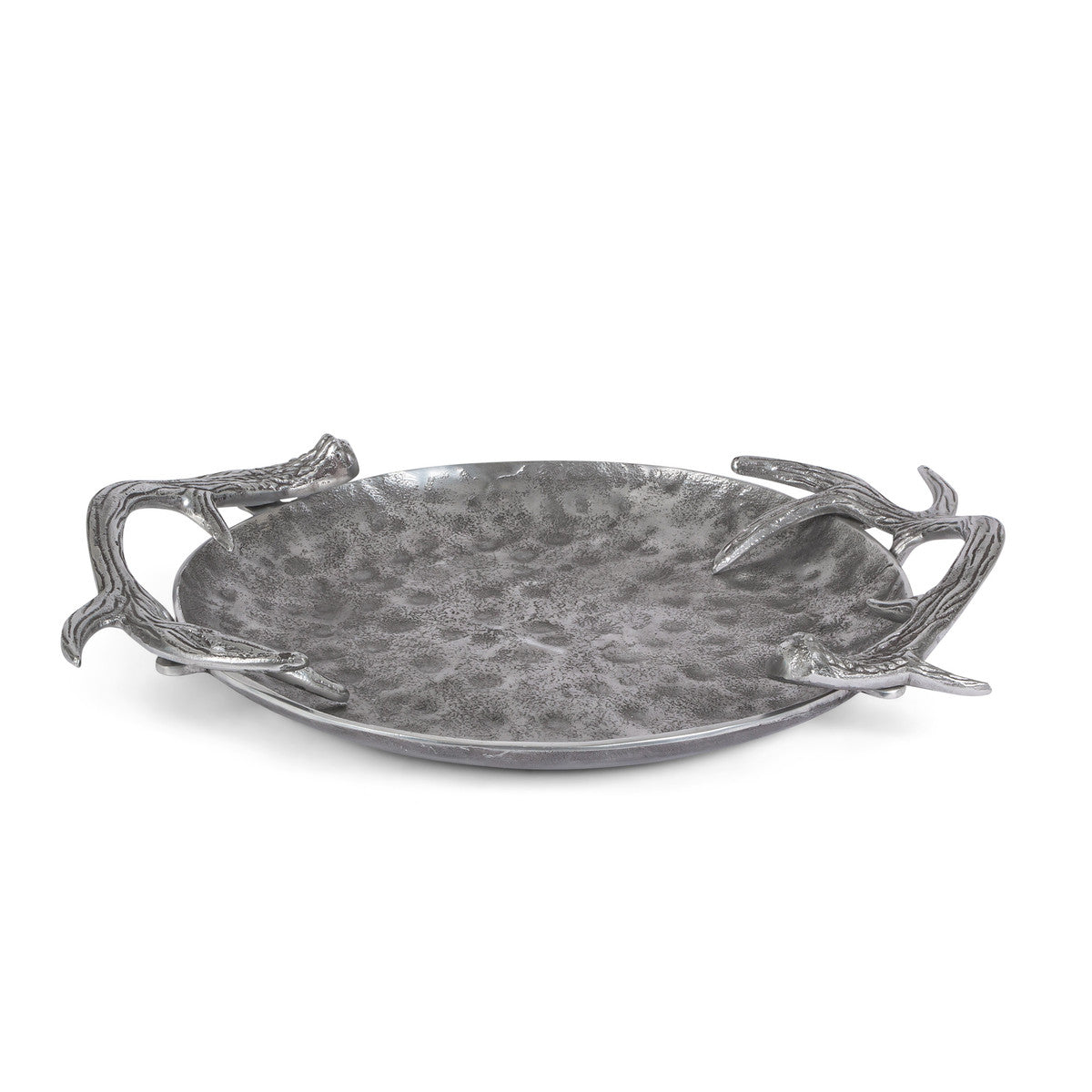 Cast Aluminium Hammered Round Tray, 20"
