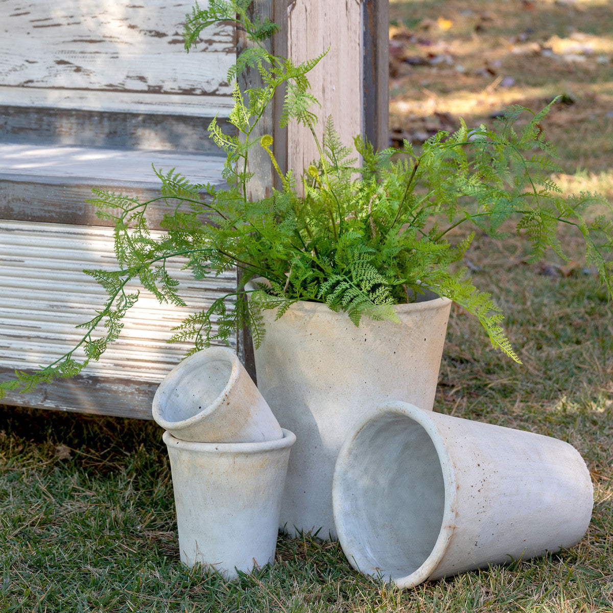 Distressed Concrete Pot, Medium