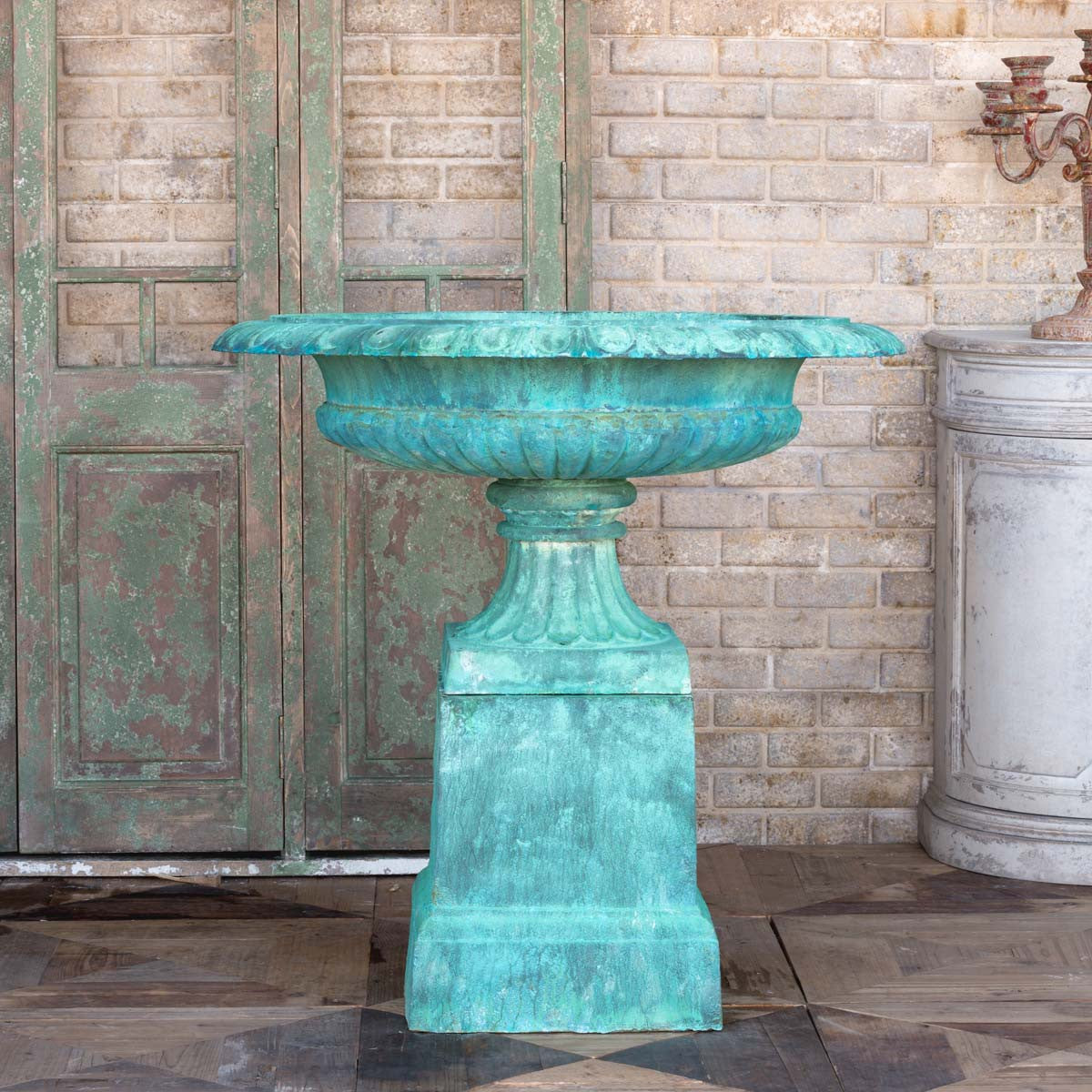 Cast Iron Estate Urn with Pedestal