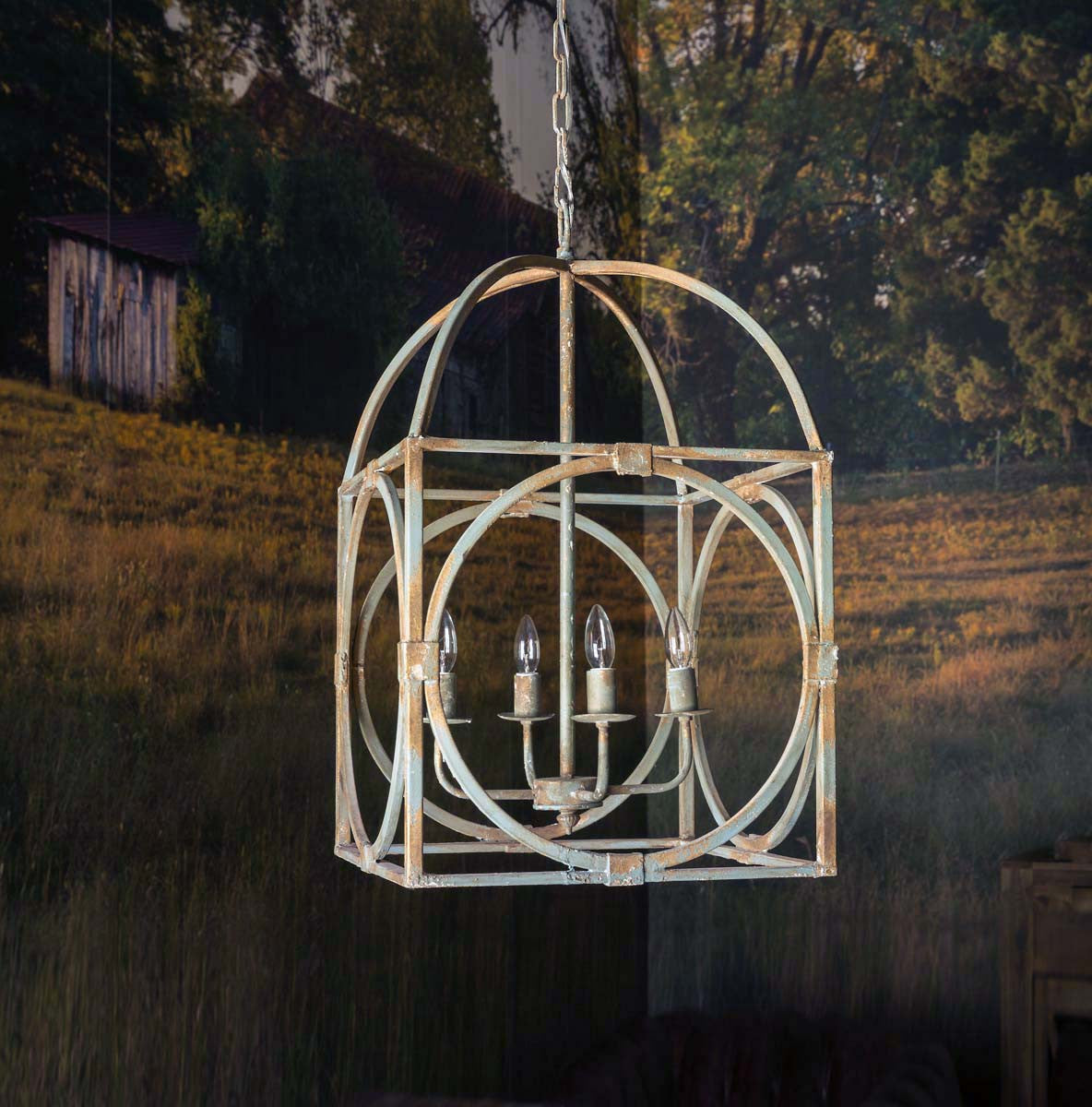 Metal Birdcage Chandelier