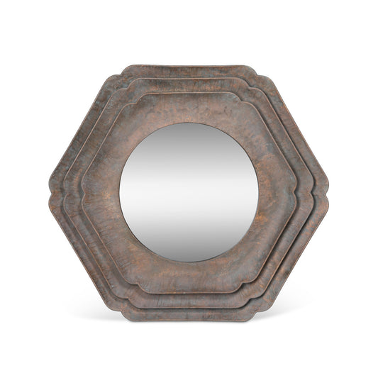 Round Hex Layered Mirror