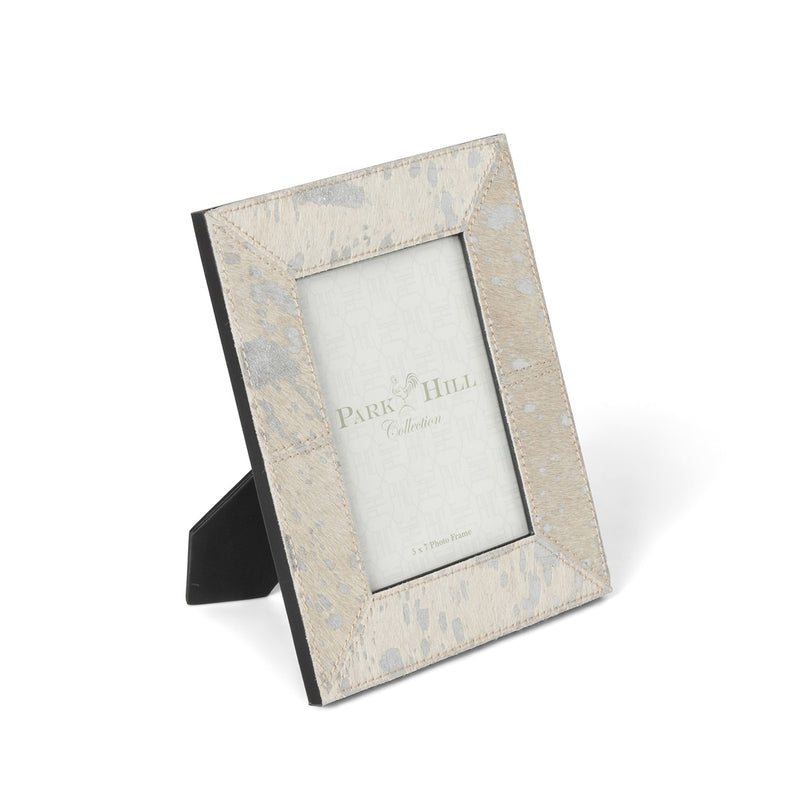 Paint Spattered Hide Photo Frame, Medium