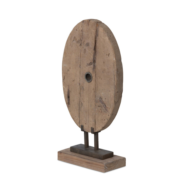 Found Wood Oval Mounted Sculpture