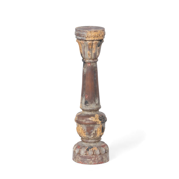 Delgado Carved Wood Candle Holder, 16"