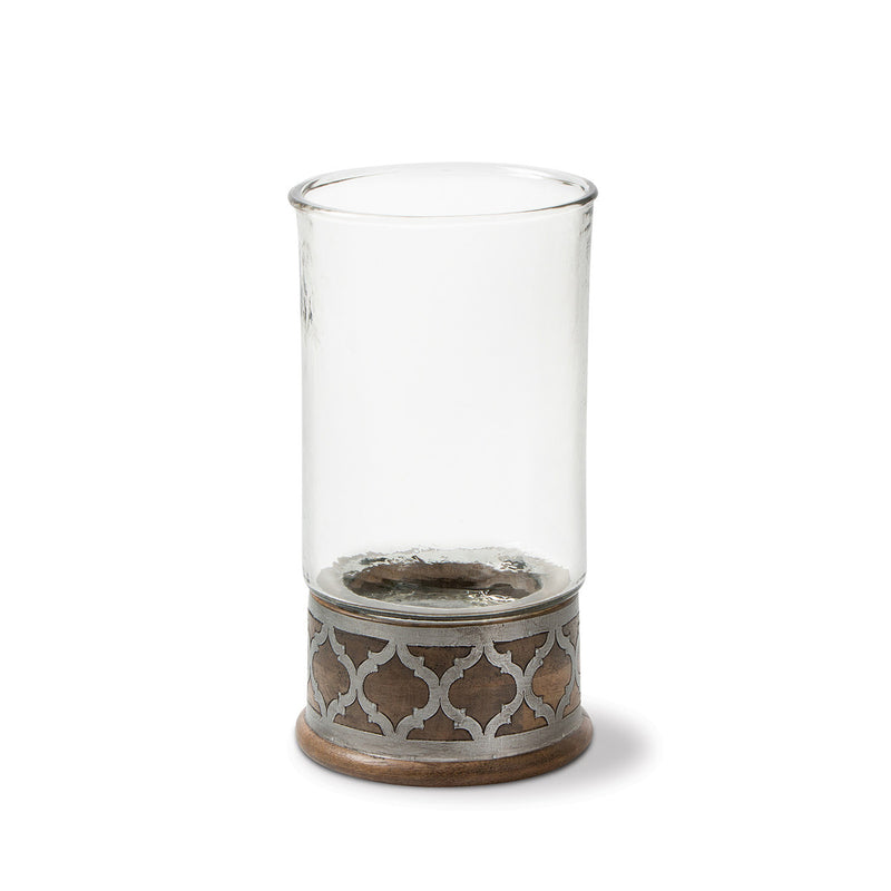 Heritage Inlay Wood Candleholder, 14.5"