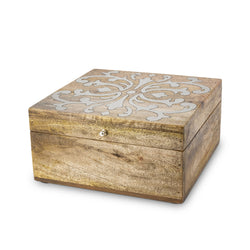 Heritage Inlay Wood Hinged Lidded Box