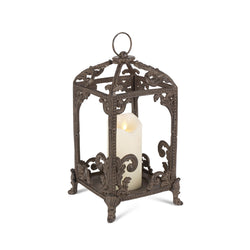 Acanthus Cast Aluminum Lantern, 14"