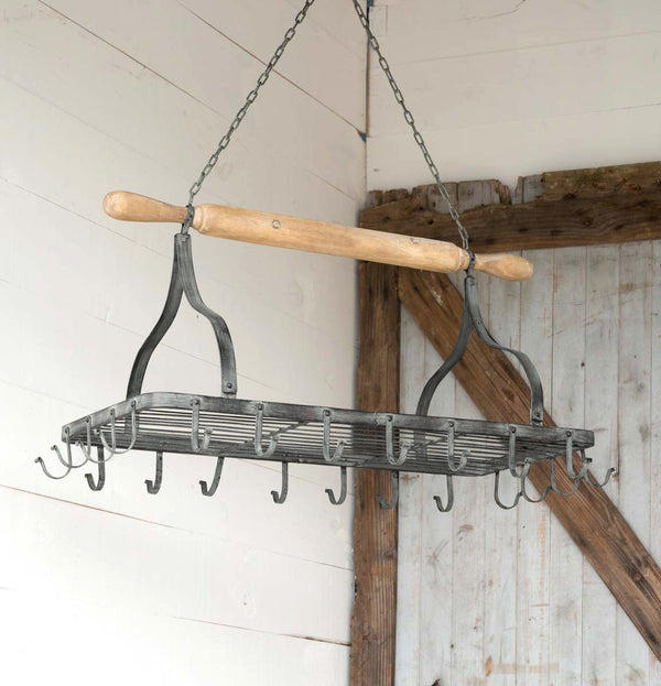 Hanging Rolling Pin Pot Rack