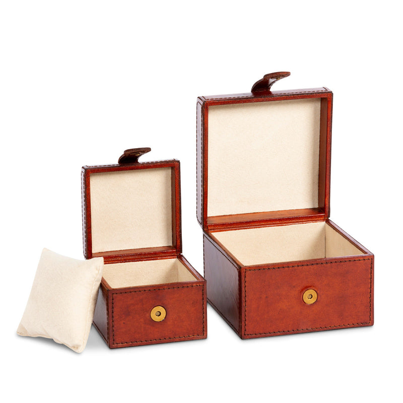 Leather Valet Storage Boxes, Set of 2