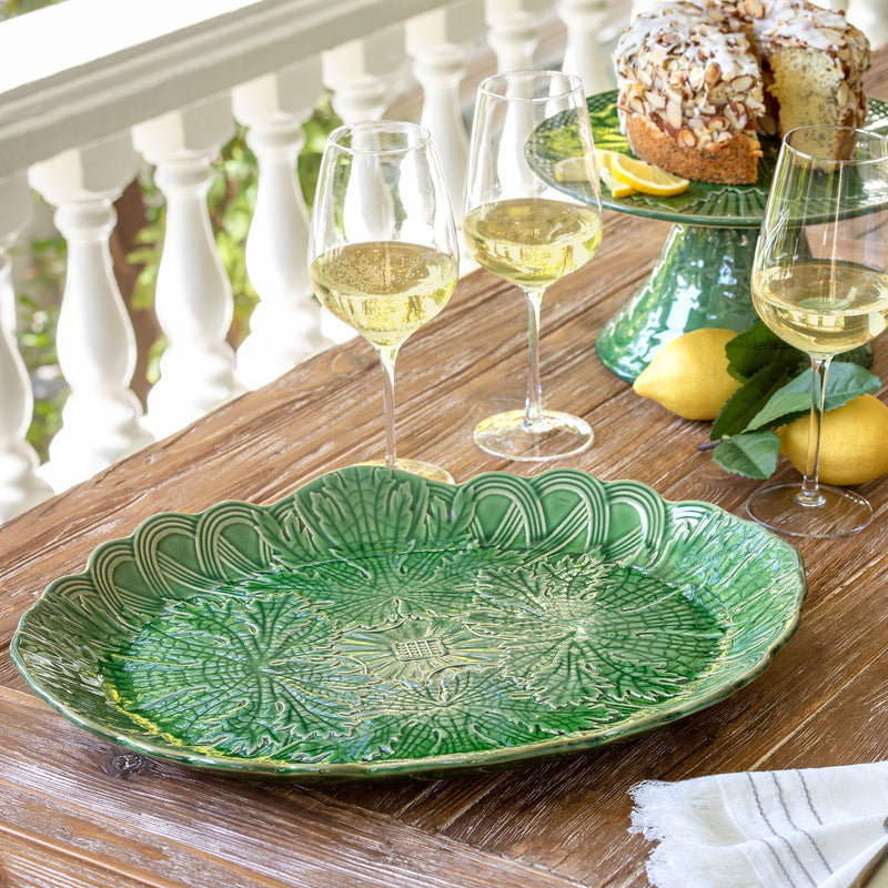 Green Glazed Serving Plate