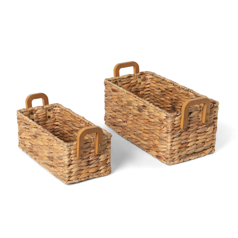 Woven Water Hyacinth Rectangle Storage Basket