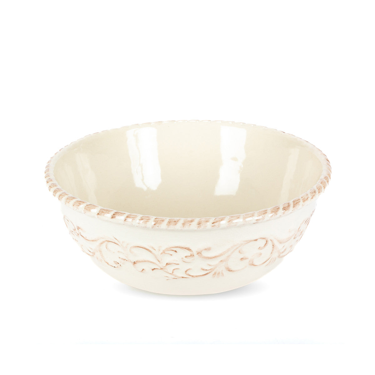 Acanthus Stoneware Bowl on Base