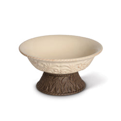 Acanthus Stoneware Serving Bowl on Base