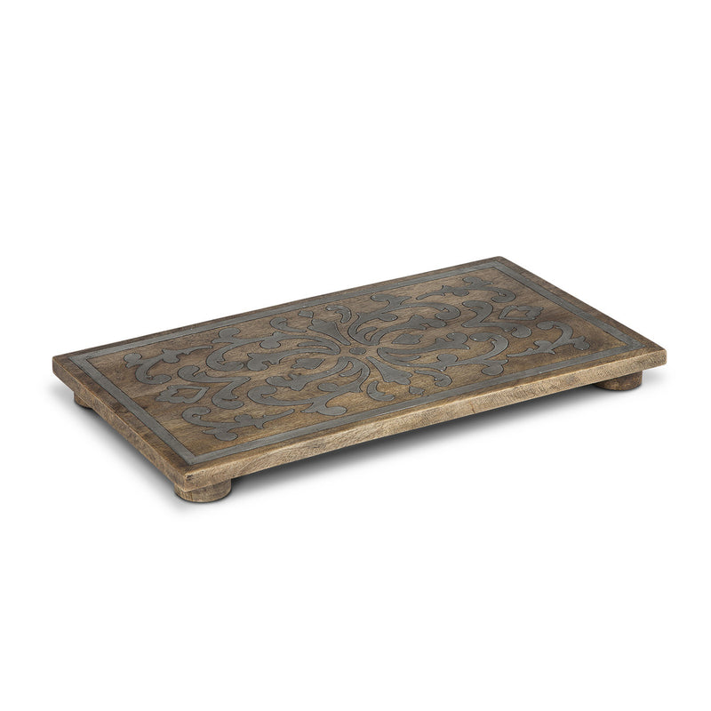 Heritage Inlay Wood Rectangle Trivet