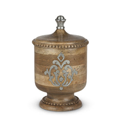 Heritage Inlay Wood Canister, 12"