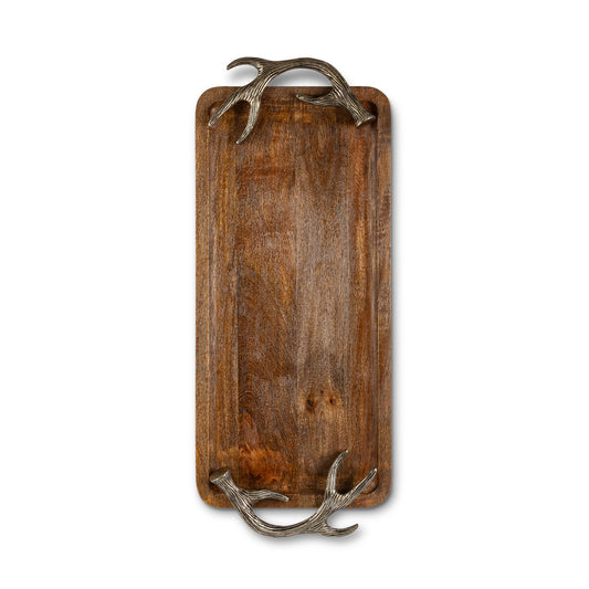 Antler Mango Wood Tray, 26" X 12"