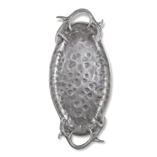Cast Aluminium Hammered Oval Tray