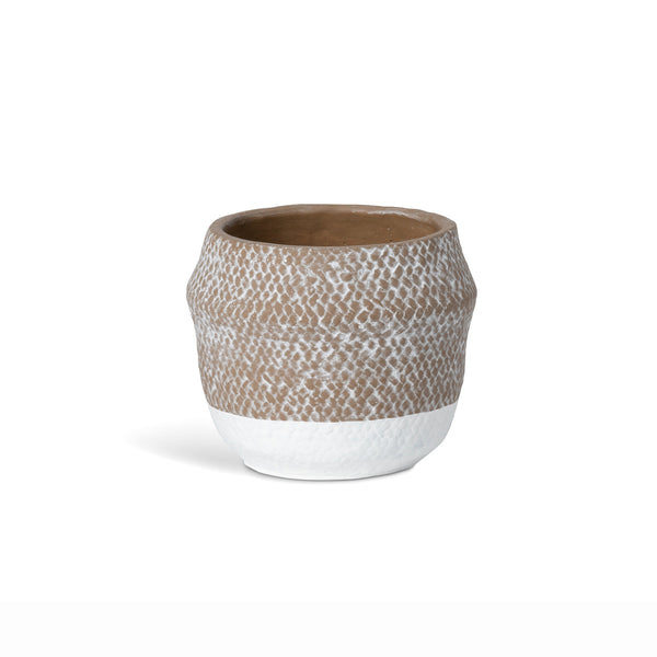 Woven Pattern Cement Pot, Small