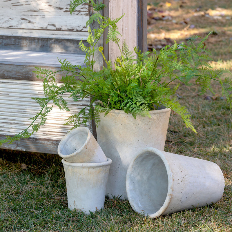 Distressed Concrete Pot, Small