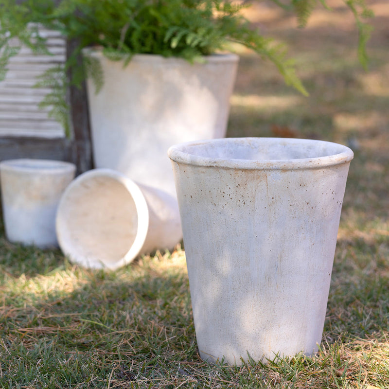 Distressed Concrete Tall Planter, Medium