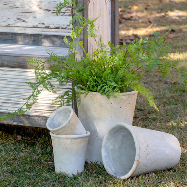 Distressed Concrete Tall Planter, Medium