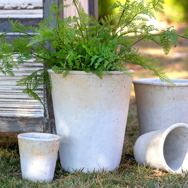 Distressed Concrete Tall Planter, Large