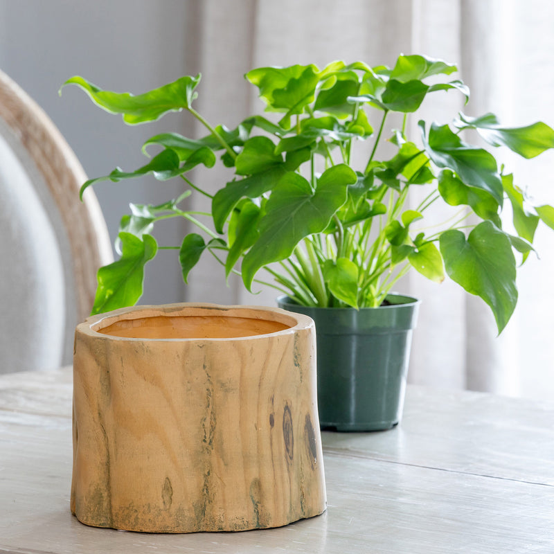 Faux Bois Garden Forest Pot, 6"