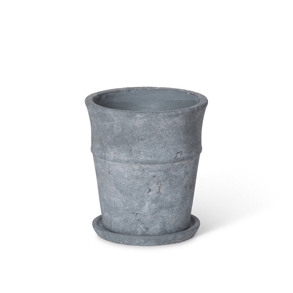 Meyer Cement Garden Pot w/ Tray, 7.25"