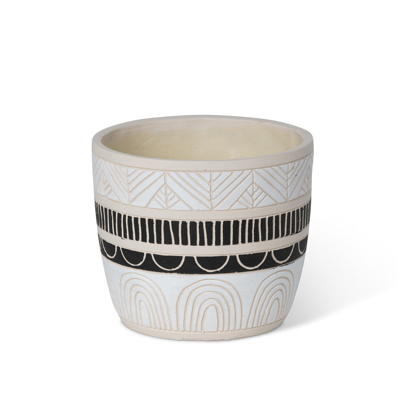 Del Sur Pattern Cement Pot, 6.5"