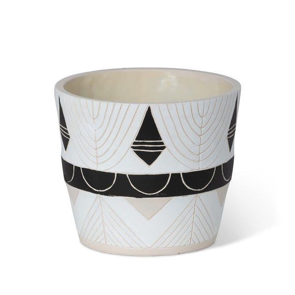 Del Sur Pattern Cement Pot, 8.25"