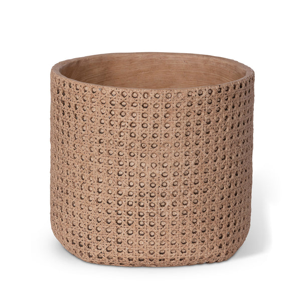 Cane Relief Pattern Cement Pot, 10.25"