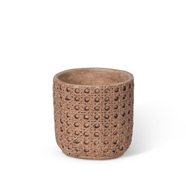 Cane Relief Pattern Cement Pot, 6"