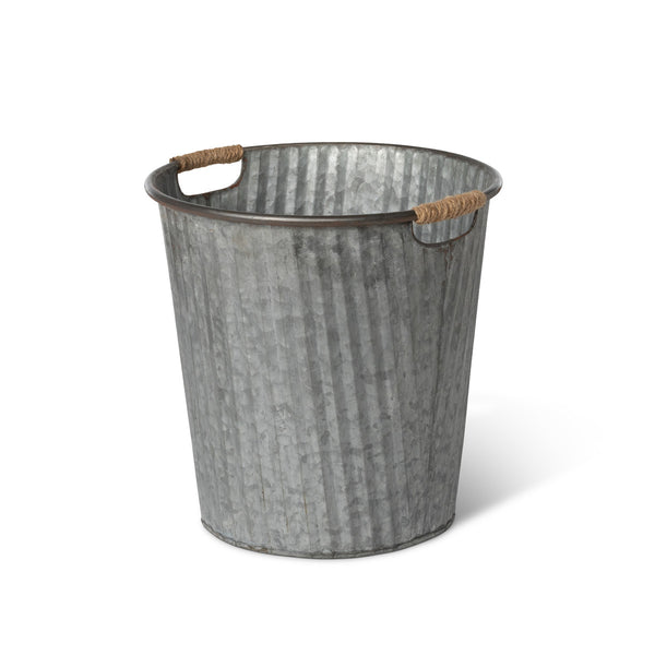 Galvanized Flower Bucket, Medium