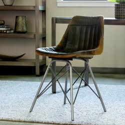 Industrial Leather Desk Chair