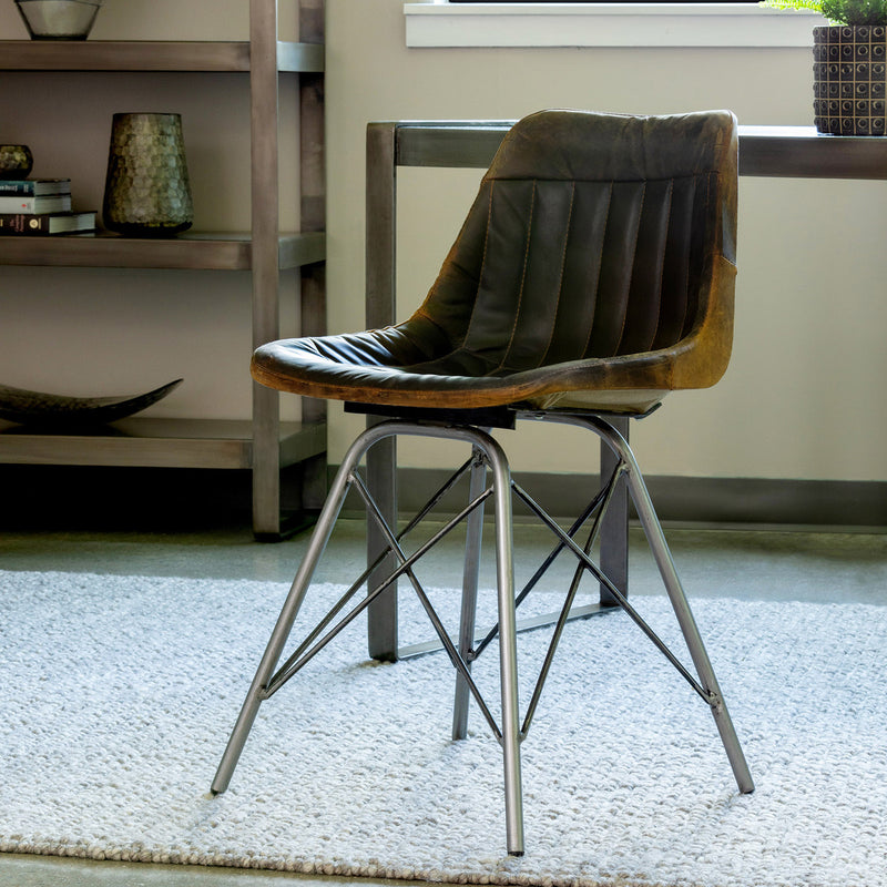 Industrial Leather Desk Chair