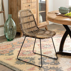 Miller Rattan and Iron Dining Chair