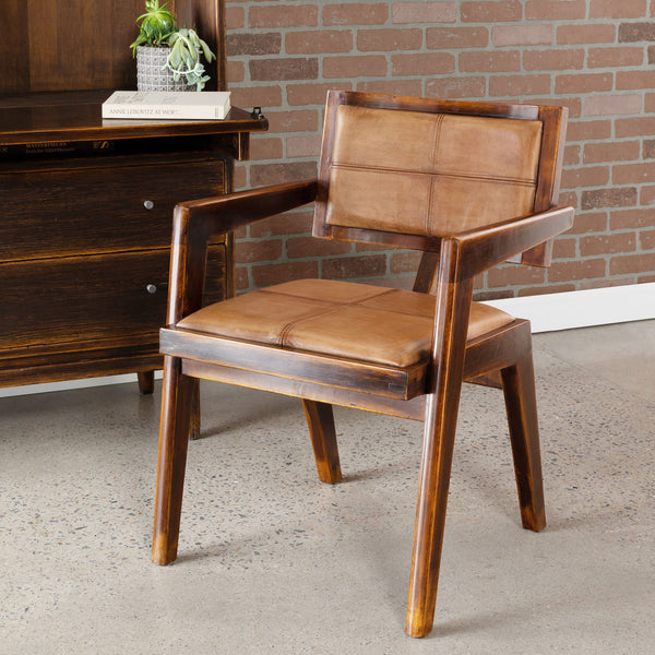 Lane Square Back Leather Armchair