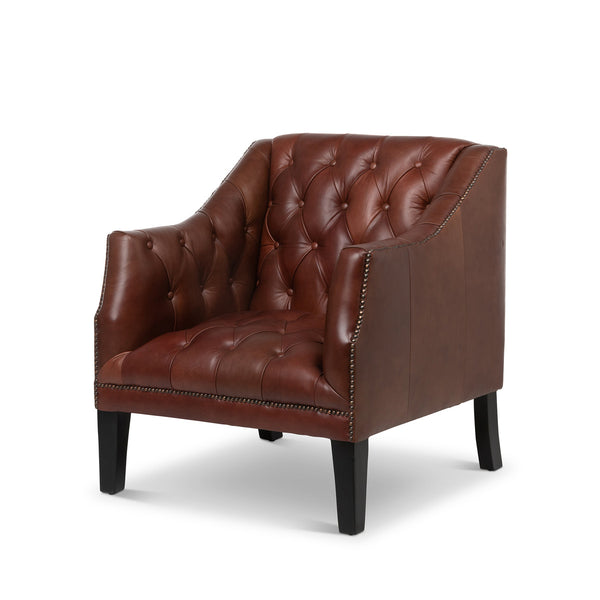 Mahogany Leather Library Chair, Cordovan