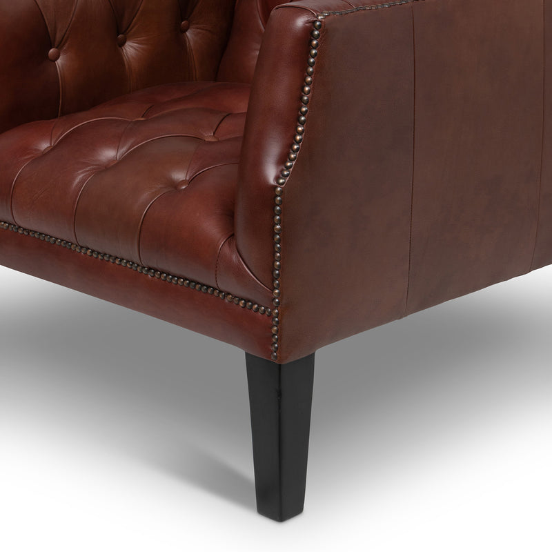 Mahogany Leather Library Chair, Cordovan