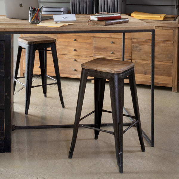 Elm Topped Barstool