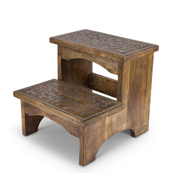 Heritage Inlay Wood Step Stool