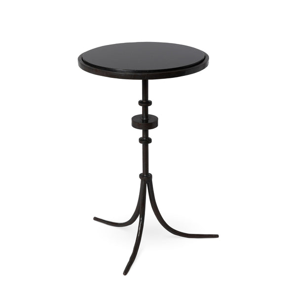 Industrial Granite Top Accent Table