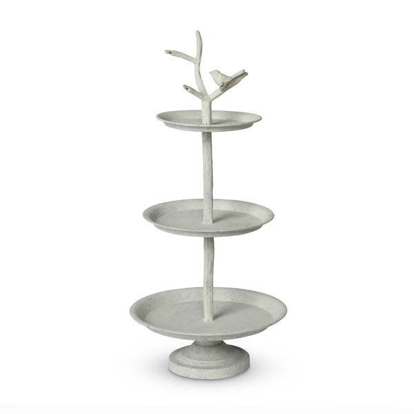 Garden Bird Iron Tiered Plant Stand