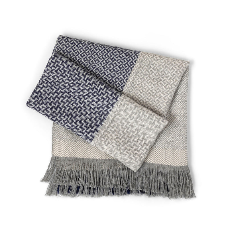 Herringbone Pattern Alpaca Wool Throw