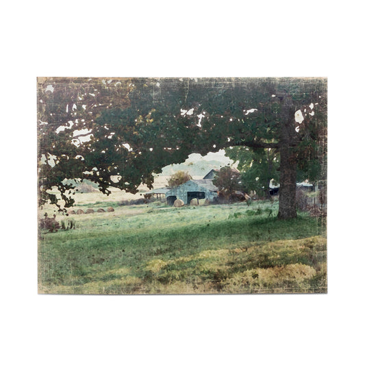 Distressed Watercolor Barn Print On Canvas